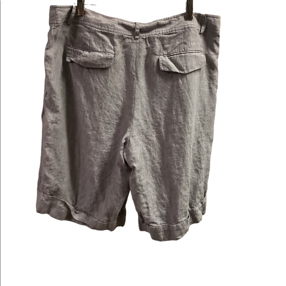 S5A gray 100% linen Bermuda shorts size 14 - Picture 2 of 5
